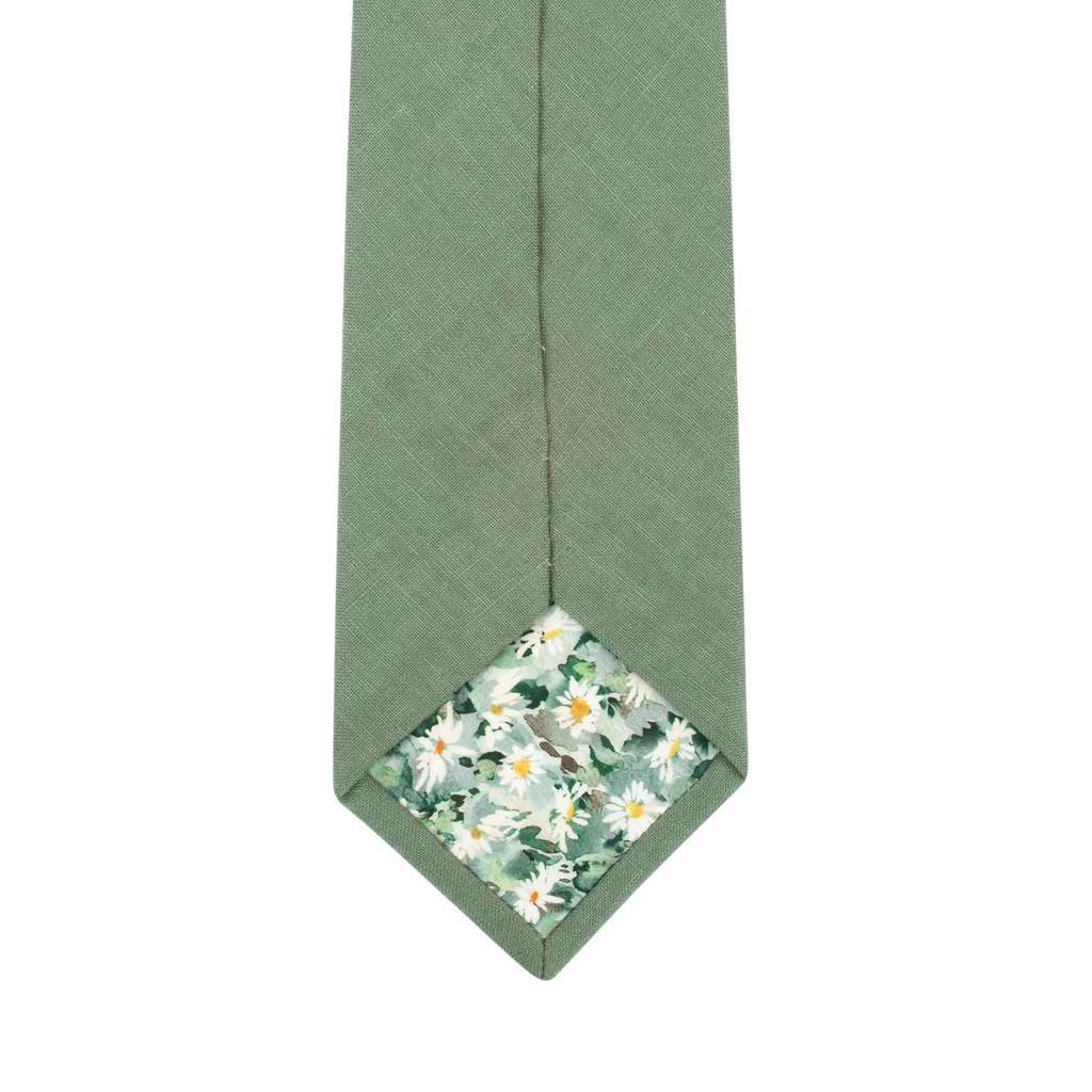 Clay Green Linen Tie