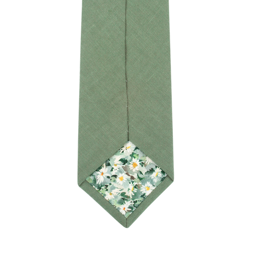 Clay Green Linen Tie